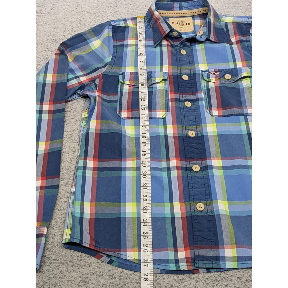 Hollister Plaid Long Sleeve Shirt Medium Large Buttons Western Preppy Retro Y2K - Picture 7 of 15